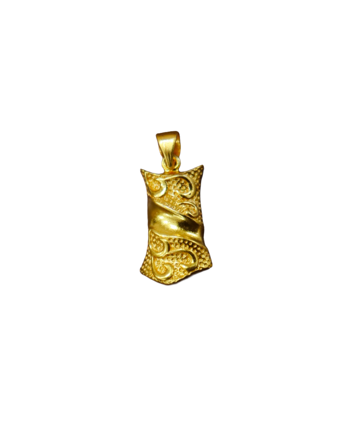 Gold-Toned Scroll Design Pendant – Elegant Statement Jewelry