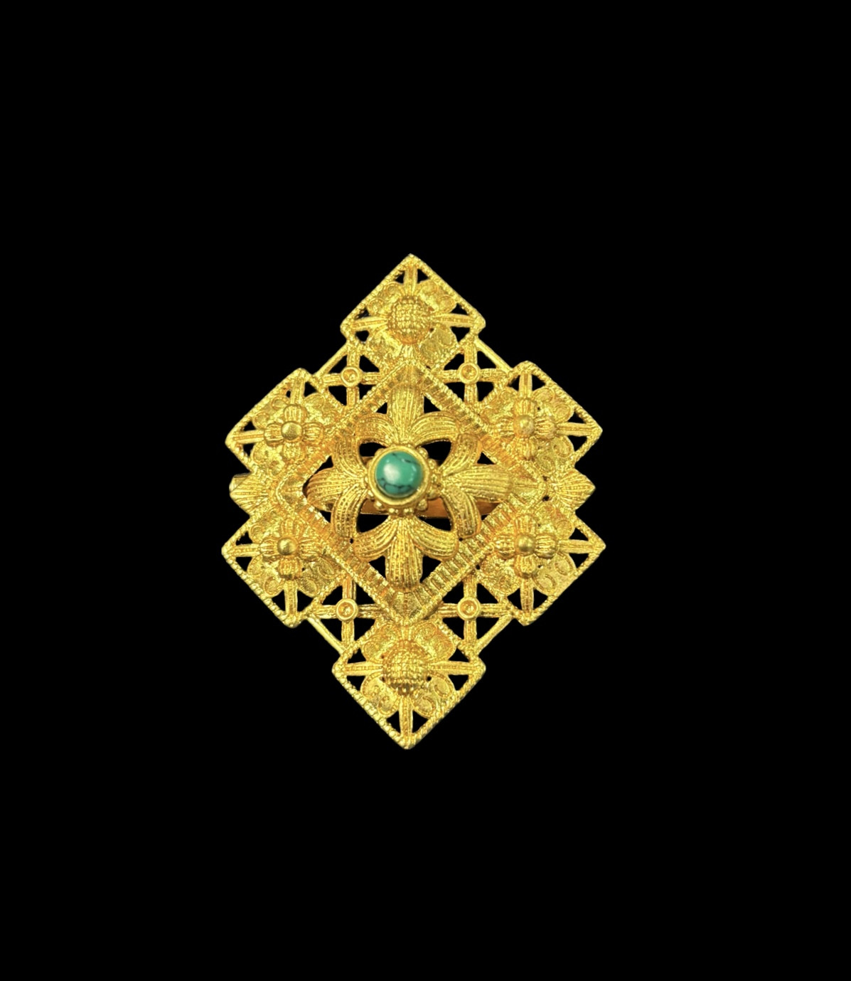 Carlo Giuliano Gothic Cross Gold Pendant Brooch – Circa 1880 Antique Jewelry
