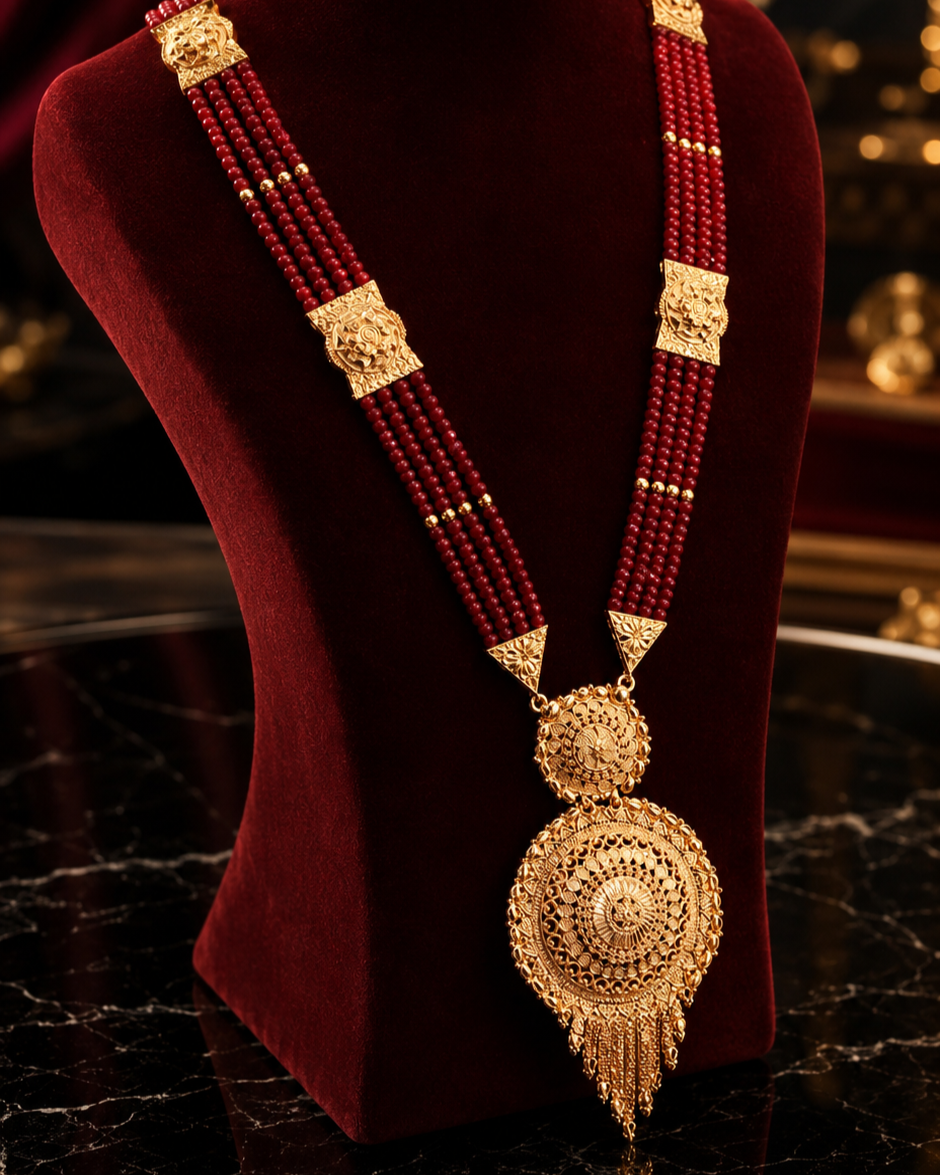Aarunya Vermilion Heirloom Mala