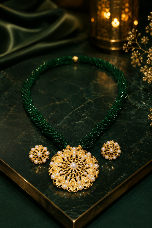 Ranihaar Emerald Pearl Collection